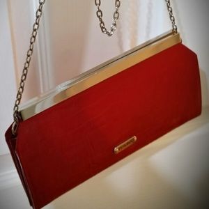 PERLINA NEW YORK Red Patent Leather Wallet/Clutch